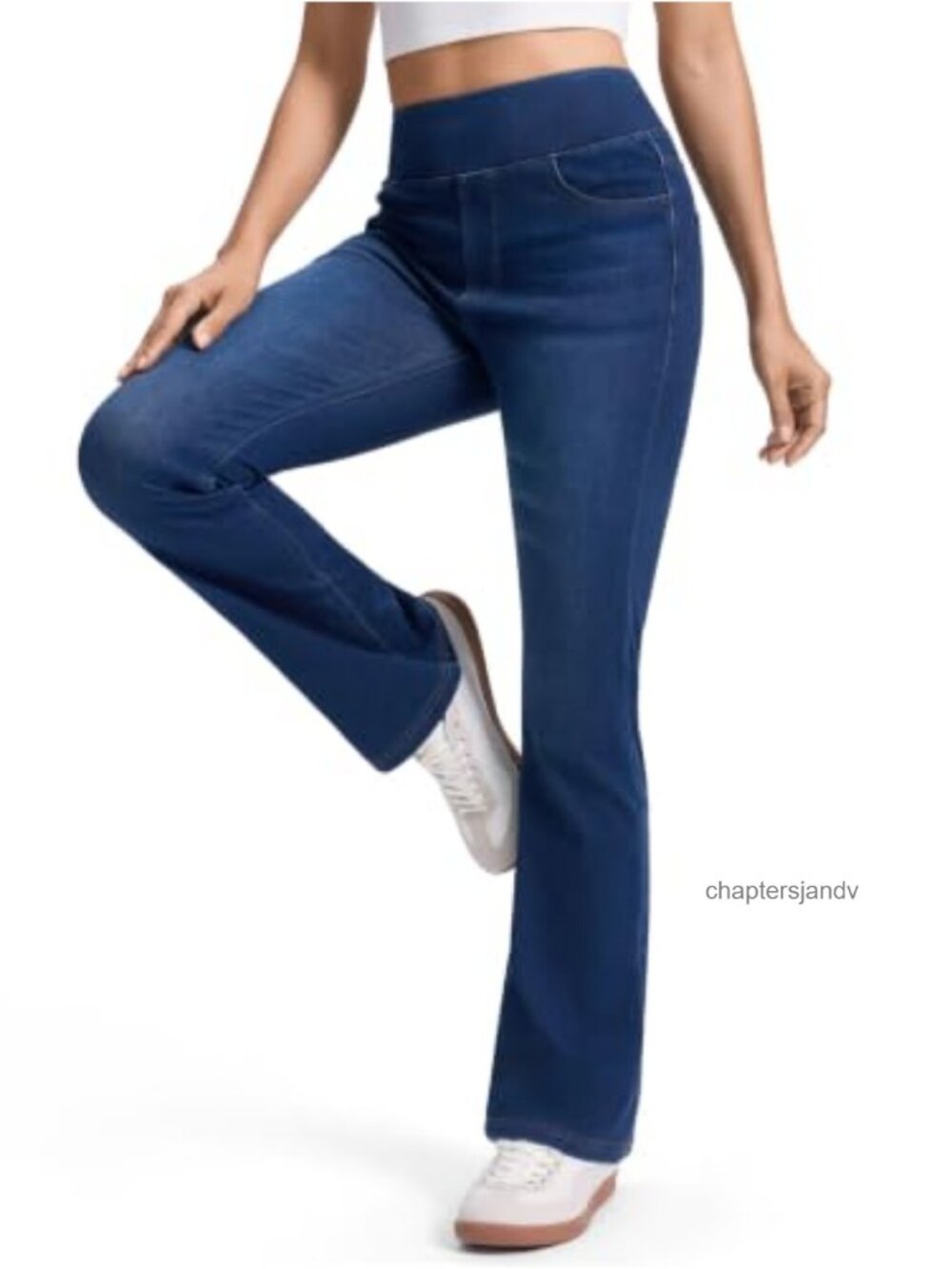 Pull On Bootcut Jeans High Waisted Stretchy Flare Leg